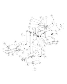 Hydro Tank And Hose Assembly Diagram and Parts List for M72-GN 53AB5FEZ150-28-HP Cub Cadet Lawn Tractor